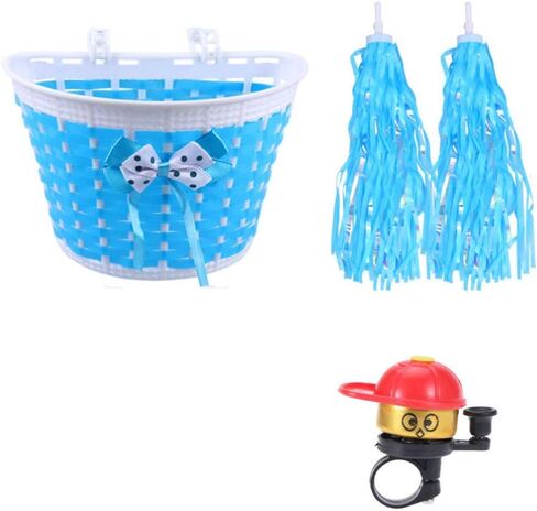 BESPORTBLE 4Pcs Children Handlebar Basket Bell Streamers Set Bicycle Tassel Ribbon Handlebar Bicycle Basket Bike Accessories (Purple) in Saudi Arabia