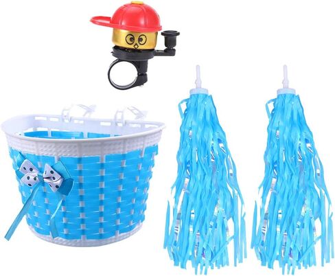 BESPORTBLE 4Pcs Children Handlebar Basket Bell Streamers Set Bicycle Tassel Ribbon Handlebar Bicycle Basket Bike Accessories (Purple) in Saudi Arabia