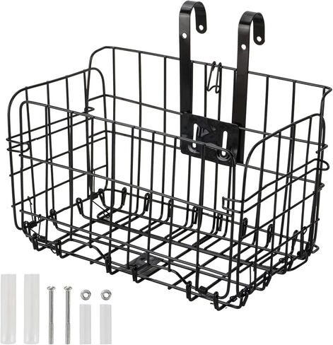 2PACK سلة دراجة أمامية قابلة للطي، سلة شحن للدراجة، حقيبة أمامية قابلة للإزالة رف خلفي سلة معلقة للدراجة، سلال إطار دراجة قابلة للطي للنساء والرجال، ملحقات الدراجة الجبلية in Kuwait