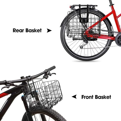 2PACK سلة دراجة أمامية قابلة للطي، سلة شحن للدراجة، حقيبة أمامية قابلة للإزالة رف خلفي سلة معلقة للدراجة، سلال إطار دراجة قابلة للطي للنساء والرجال، ملحقات الدراجة الجبلية in Kuwait