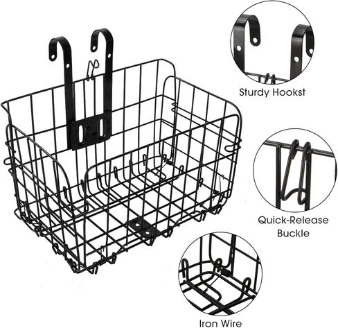 2PACK سلة دراجة أمامية قابلة للطي، سلة شحن للدراجة، حقيبة أمامية قابلة للإزالة رف خلفي سلة معلقة للدراجة، سلال إطار دراجة قابلة للطي للنساء والرجال، ملحقات الدراجة الجبلية in Kuwait