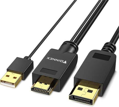 محول FOINNEX HDMI إلى DisplayPort، وليس HDMI ثنائي الاتجاه لمنفذ العرض، فقط من مخرج HDMI إلى مدخل DP 4K@60 هرتز HDMI ذكر إلى محول أنثى لمنفذ العرض للكمبيوتر، والشاشة، وPS4، وXbox، وNS in Kuwait