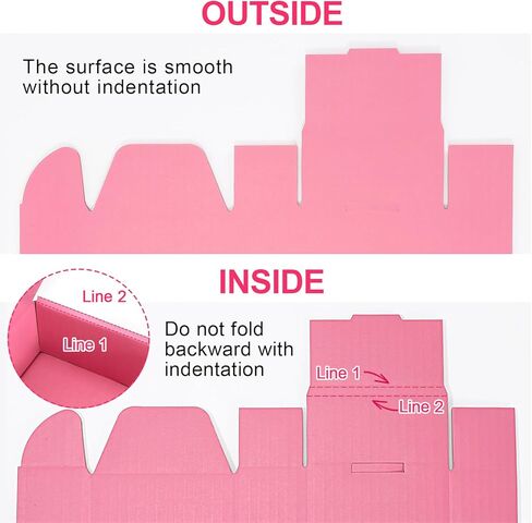 25 عبوة من صناديق الشحن للشركات الصغيرة، صناديق شحن وردية، صناديق بريد مموجة صغيرة من الورق المقوى لتغليف هدايا الأعمال الصغيرة (الحجم الداخلي 3.4 بوصة × 3.8 بوصة × 1.9 بوصة) in Kuwait