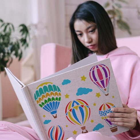 FINGERINSPIRE Hot Air Balloon Stencils 11.8x11.8 inch Stars Clouds Stencil Plastic 5 Styles Hot Air Balloon Pattern Stencil Reusable Create DIY Crafts Stencil for Home Bedroom Classroom Nursery Decor in Saudi Arabia