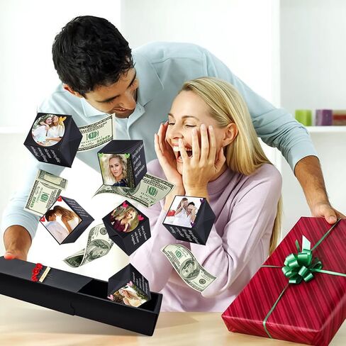 Mity rain Surprise Box Gift Box for Money, DIY Photo Explosion Gift Box with Stickers, Pop-up Surprise Gift Box for Christmas Birthday Anniversary Valentine in Saudi Arabia