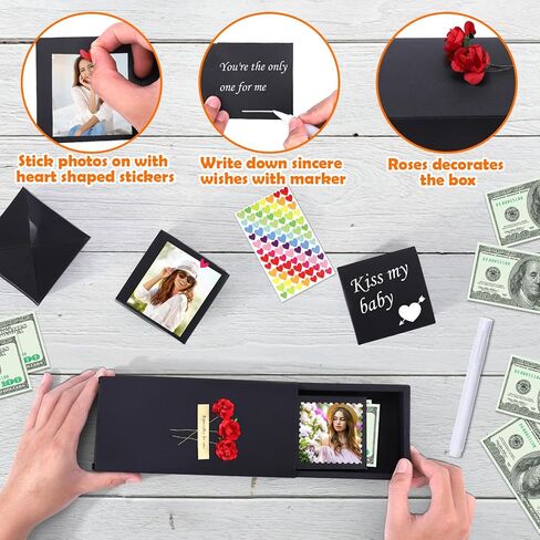 Mity rain Surprise Box Gift Box for Money, DIY Photo Explosion Gift Box with Stickers, Pop-up Surprise Gift Box for Christmas Birthday Anniversary Valentine in Saudi Arabia