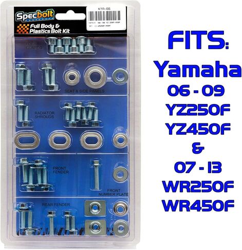 طقم مسامير لكامل الجسم والبلاستيك. يناسب Yamaha: YZ250F YZ450F (2006-2009) WR250F WR450F (2007-2013) #66 مصدات جانبية وألواح جانبية ومقعد هيكل السيارة وأغطية المبرد وخزان الوقود in Saudi Arabia