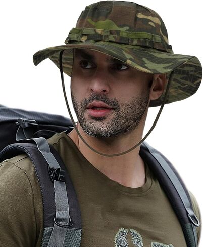 PanPacSight Men's New Camouflage Tactical Boonie Hat for Outdoor Activities, 22.8"-24" in Saudi Arabia