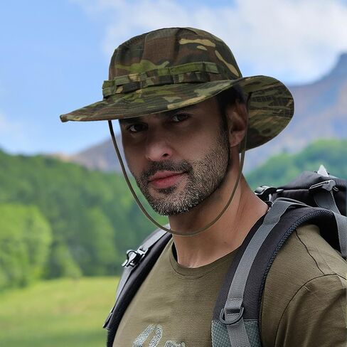 PanPacSight Men's New Camouflage Tactical Boonie Hat for Outdoor Activities, 22.8"-24" in Saudi Arabia