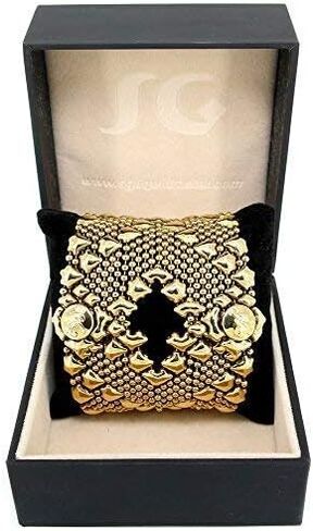 Antique Gold 24K Bracelet B105-AG SG 3 sizes - SG velvet pouch and fine box included in Saudi Arabia