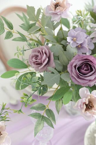 Artificial Greenery Stems Box Set, 49pcs with 8 Kinds of Faux Greenery Flowers Picks for DIY Bridal Bouquets Filler Wedding Floral Arrangement Table Centerpieces(Champagne & Green) in Saudi Arabia