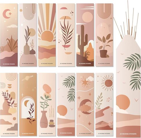 240 قطعة من أعواد البخور الطبيعية من الياسمين والورد والخزامى والشاي الأخضر والأوسمانثوس وخشب الصندل والهدايا الروحية مجموعة بخور عضوية بطيئة الاحتراق، مجموعة متنوعة من أجل الهدوء، طراز بوهو in Kuwait