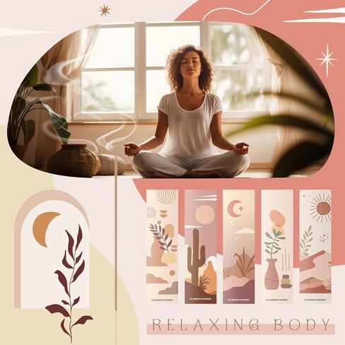 240 قطعة من أعواد البخور الطبيعية من الياسمين والورد والخزامى والشاي الأخضر والأوسمانثوس وخشب الصندل والهدايا الروحية مجموعة بخور عضوية بطيئة الاحتراق، مجموعة متنوعة من أجل الهدوء، طراز بوهو in Kuwait