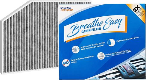 Spearhead Odor Defense Breathe Easy AC & Heater Cabin Filter | Fits 2/3/4 Series, i4, M2, M3, M4 X3, X4, Z4, GR Supra Like OEM | Up to 25% Longer Lasting w/Activated Carbon (BE-553B) in Saudi Arabia