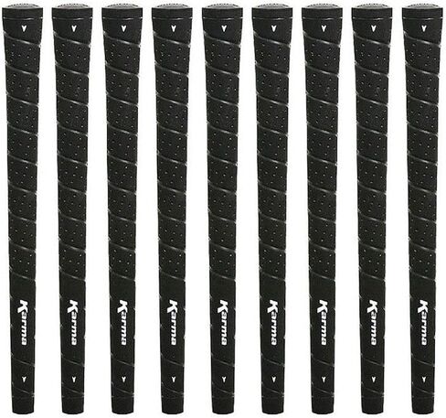Karma Wrap Golf Grips & Kit, Black, Standard Size Perforated Wrap Style Rubber Replacement Golf Club Grips for Men in Saudi Arabia