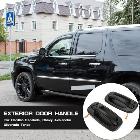 السائق الأمامي والراكب مع مقابض الأبواب الخارجية ذات فتحة المفتاح، بلاستيك أسود 15034985 15034986 لسيارة تشيفي سيلفرادو، أفالانش، سوبربان، تاهو، جي إم سي سييرا، يوكون كاديلاك إسكاليد in Kuwait