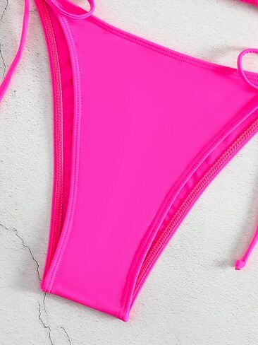 SOLY HUX Women's 3 Piece Swimsuit Halter Triangle Tie Side Bikini Sets Bathing Suit with Cover Up in Saudi Arabia
