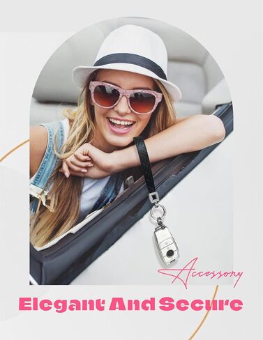Extended Wristlet Keychain for Women Rhinestone Ring Carabiner & Horseshoe Clasp for Car Keys Rings Leather Wrist Strap in Kuwait