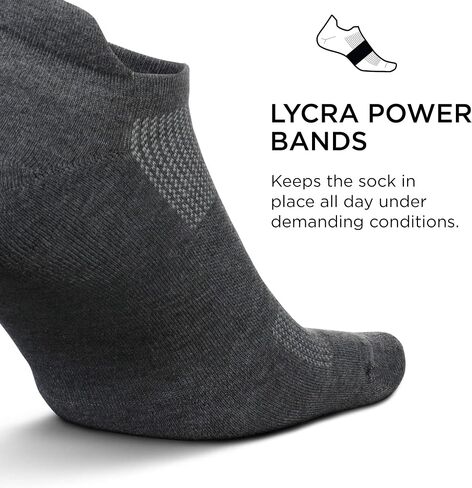 Feetures High Performance Light Cushion No Show Tab Heather Gray Size Large in Saudi Arabia