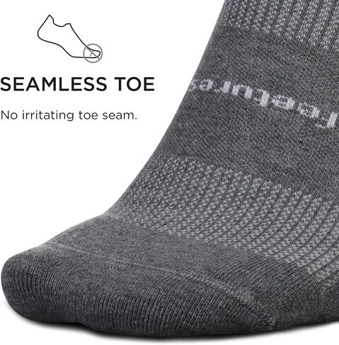 Feetures High Performance Light Cushion No Show Tab Heather Gray Size Large in Saudi Arabia