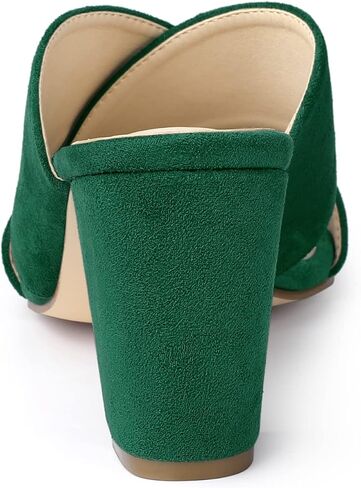 Allegra K Women's Crisscross Strap Block Heel Slide Sandals in Saudi Arabia