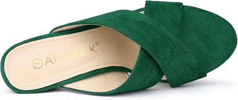 Allegra K Women's Crisscross Strap Block Heel Slide Sandals in Saudi Arabia