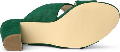 Allegra K Women's Crisscross Strap Block Heel Slide Sandals in Saudi Arabia