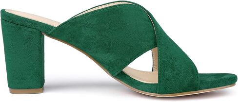 Allegra K Women's Crisscross Strap Block Heel Slide Sandals in Saudi Arabia