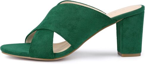 Allegra K Women's Crisscross Strap Block Heel Slide Sandals in Saudi Arabia