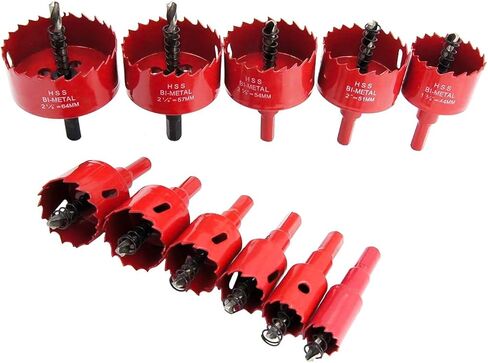 مجموعة منشار ثقب LAIWEI مجموعة منشار ثقب 11 قطعة (3/4 بوصة إلى 2-1/2 بوصة) مع مقبض ومثقاب للحفر في الخشب والبلاستيك والجدران الجافة والمعادن الناعمة وما إلى ذلك (19،22،25،28، 35,38,44,51,54,57,64) in Kuwait