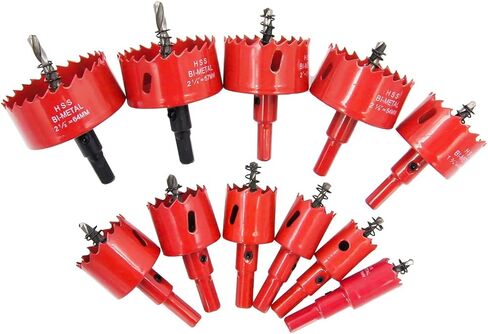 مجموعة منشار ثقب LAIWEI مجموعة منشار ثقب 11 قطعة (3/4 بوصة إلى 2-1/2 بوصة) مع مقبض ومثقاب للحفر في الخشب والبلاستيك والجدران الجافة والمعادن الناعمة وما إلى ذلك (19،22،25،28، 35,38,44,51,54,57,64) in Kuwait