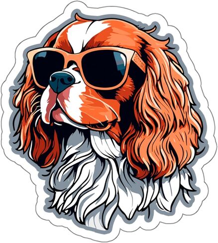 ملصق King Charles Spaniel ملصق عتيق مقاوم للطقس من الفينيل صغير مقاوم للماء زجاجة القدح جواز السفر كتاب القصاصات دفتر الكمبيوتر المحمول بهلوان لوح التزلج الكمبيوتر الهاتف حجم 4 "هدية in Saudi Arabia
