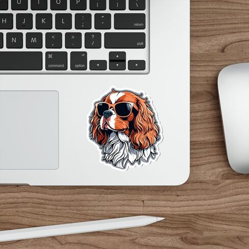 ملصق King Charles Spaniel ملصق عتيق مقاوم للطقس من الفينيل صغير مقاوم للماء زجاجة القدح جواز السفر كتاب القصاصات دفتر الكمبيوتر المحمول بهلوان لوح التزلج الكمبيوتر الهاتف حجم 4 "هدية in Saudi Arabia