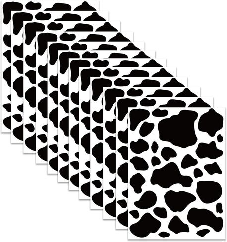 336 قطعة من ملصقات طباعة البقرة | دفاتر القصاصات|ملصقات ديكور للحوائط، ديكور حائط مطبوع عليه بقرة قابل للإزالة، ملصق لاصق ذاتي اللصق ذو بقعة سوداء، لغرفة النوم وغرفة المعيشة، مصنوعات يدوية ذاتية الصنع، ديكور حفلات بموضوع البقرة in Kuwait