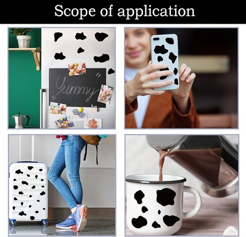 336 قطعة من ملصقات طباعة البقرة | دفاتر القصاصات|ملصقات ديكور للحوائط، ديكور حائط مطبوع عليه بقرة قابل للإزالة، ملصق لاصق ذاتي اللصق ذو بقعة سوداء، لغرفة النوم وغرفة المعيشة، مصنوعات يدوية ذاتية الصنع، ديكور حفلات بموضوع البقرة in Kuwait