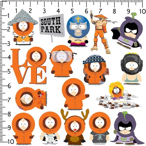 Officially Licensed South Park Kenny 50ct Vinyl Large Deluxe Stickers Variety Pack - Laptop, Water Bottle, Scrapbooking, Tablet, Indoor/Outdoor - Set of 50 in Saudi Arabia