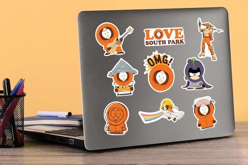 Officially Licensed South Park Kenny 50ct Vinyl Large Deluxe Stickers Variety Pack - Laptop, Water Bottle, Scrapbooking, Tablet, Indoor/Outdoor - Set of 50 in Saudi Arabia