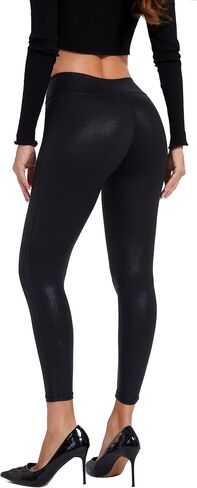 Zebaexf Women's Stretchy Faux Leather Leggings Pants High Waisted Yoga Pants for Women in Saudi Arabia
