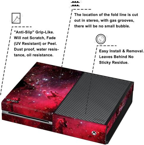 Whole Body Vinyl Skin Sticker Decal Cover for Microsoft Xbox One Console Red Galaxy Nebular in Saudi Arabia