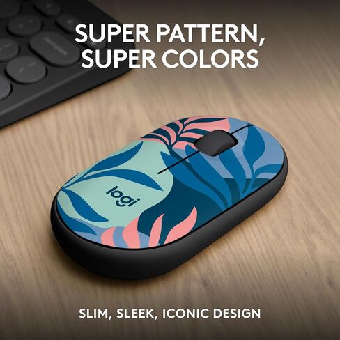 Logitech M340 Wireless Mouse with Limited Edition Prints, USB Receiver and Silent Clicks, Portable Wireless Mouse for Laptop, PC, Windows, Chrome, Surface – Floral Leaves in Saudi Arabia