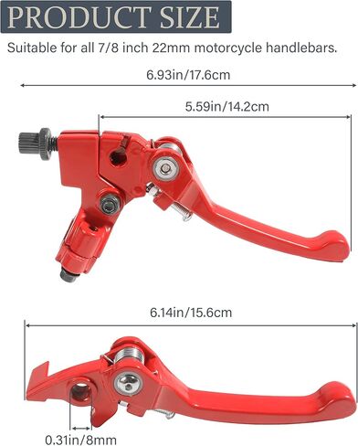 VARGTR Folding Clutch Brake Lever with Clutch Cable,Car Accessories 7/8" Handlebar Clutch Lever Replacement for 110cc 125cc 140cc 150cc Tao Tao DB17 Apollo RFZ DBX15 X18 X19 Dirt Pit Bikes (Black) in Kuwait