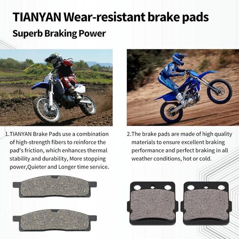 وسادات فرامل TIANYAN FA119 FA84 متوافقة مع YAMAHA YZ80 1993-2001/ YZ85 2002-2016/ YZ65 2018-2020 الأمامي والخلفي in Kuwait