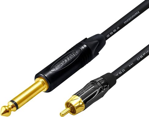 أفضل الكابلات في العالم بطول 3 أقدام - كابل TS إلى RCA - كابل توصيل الصوت Mogami 2964 وNeutrik NP2X-B ومقابس Amphenol ACPL-CBK الذهبية - مصنوع حسب الطلب in Saudi Arabia