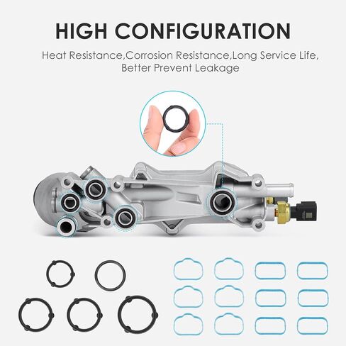 Engine Oil Cooler with Oil Filter Housing Adapter Gaskets Sensor 5184294AE for 2011-2013 3.6L V6 Jeep Grand Cherokee/Wrangler, Dodge Avenger/Challenger/Charger/Grand Caravan in Saudi Arabia
