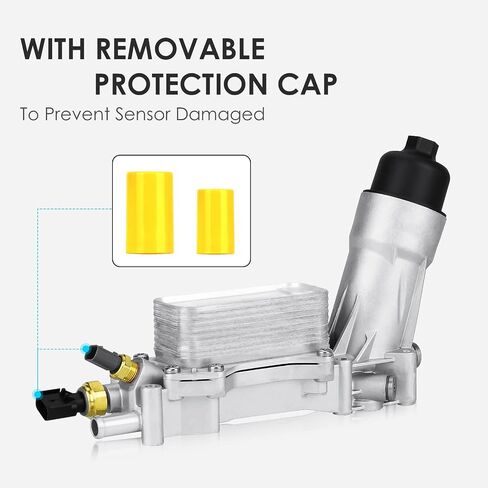 Engine Oil Cooler with Oil Filter Housing Adapter Gaskets Sensor 5184294AE for 2011-2013 3.6L V6 Jeep Grand Cherokee/Wrangler, Dodge Avenger/Challenger/Charger/Grand Caravan in Saudi Arabia