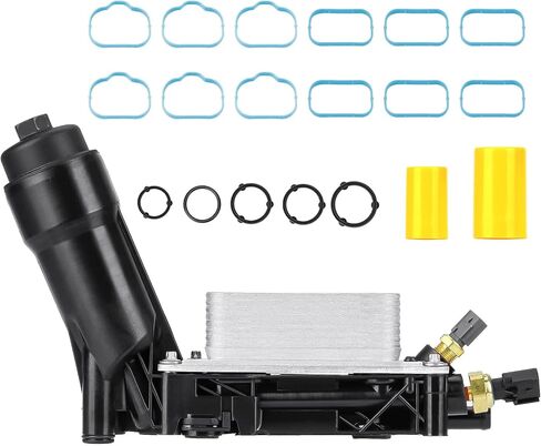 Engine Oil Cooler with Oil Filter Housing Adapter Gaskets Sensor 5184294AE for 2011-2013 3.6L V6 Jeep Grand Cherokee/Wrangler, Dodge Avenger/Challenger/Charger/Grand Caravan in Saudi Arabia