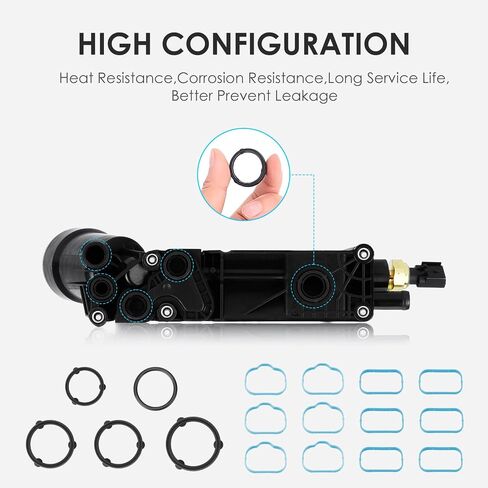 Engine Oil Cooler with Oil Filter Housing Adapter Gaskets Sensor 5184294AE for 2011-2013 3.6L V6 Jeep Grand Cherokee/Wrangler, Dodge Avenger/Challenger/Charger/Grand Caravan in Saudi Arabia