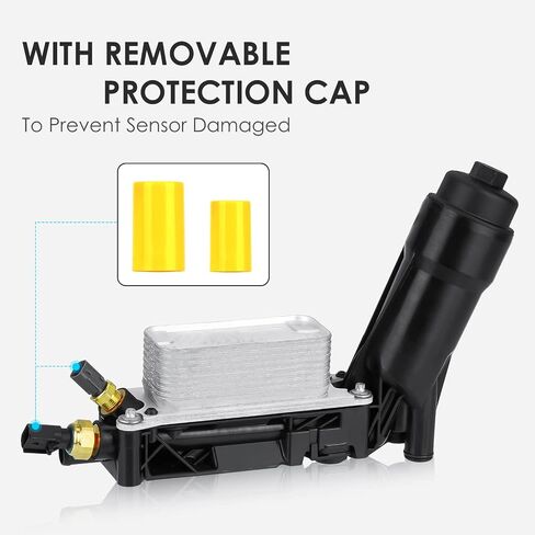 Engine Oil Cooler with Oil Filter Housing Adapter Gaskets Sensor 5184294AE for 2011-2013 3.6L V6 Jeep Grand Cherokee/Wrangler, Dodge Avenger/Challenger/Charger/Grand Caravan in Saudi Arabia