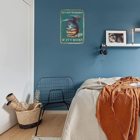 Funny Dragon Tin Sign I Read Because Roasting People Is Frowned Upon Sign for Home Cafe Bedroom Library Bookshelf Wall Decor 8x12 Inch (3019) in Kuwait