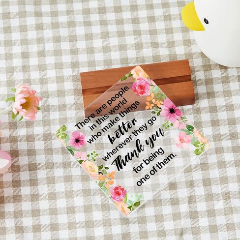 Thank You Farewell Gift for Women Men Friend Boss Retirement Gift Square Acrylic Desk Plaque Sign With Wood Stand Decor for Home Office Desk-I Thank You from The Bottom of My Heart Sign in Saudi Arabia